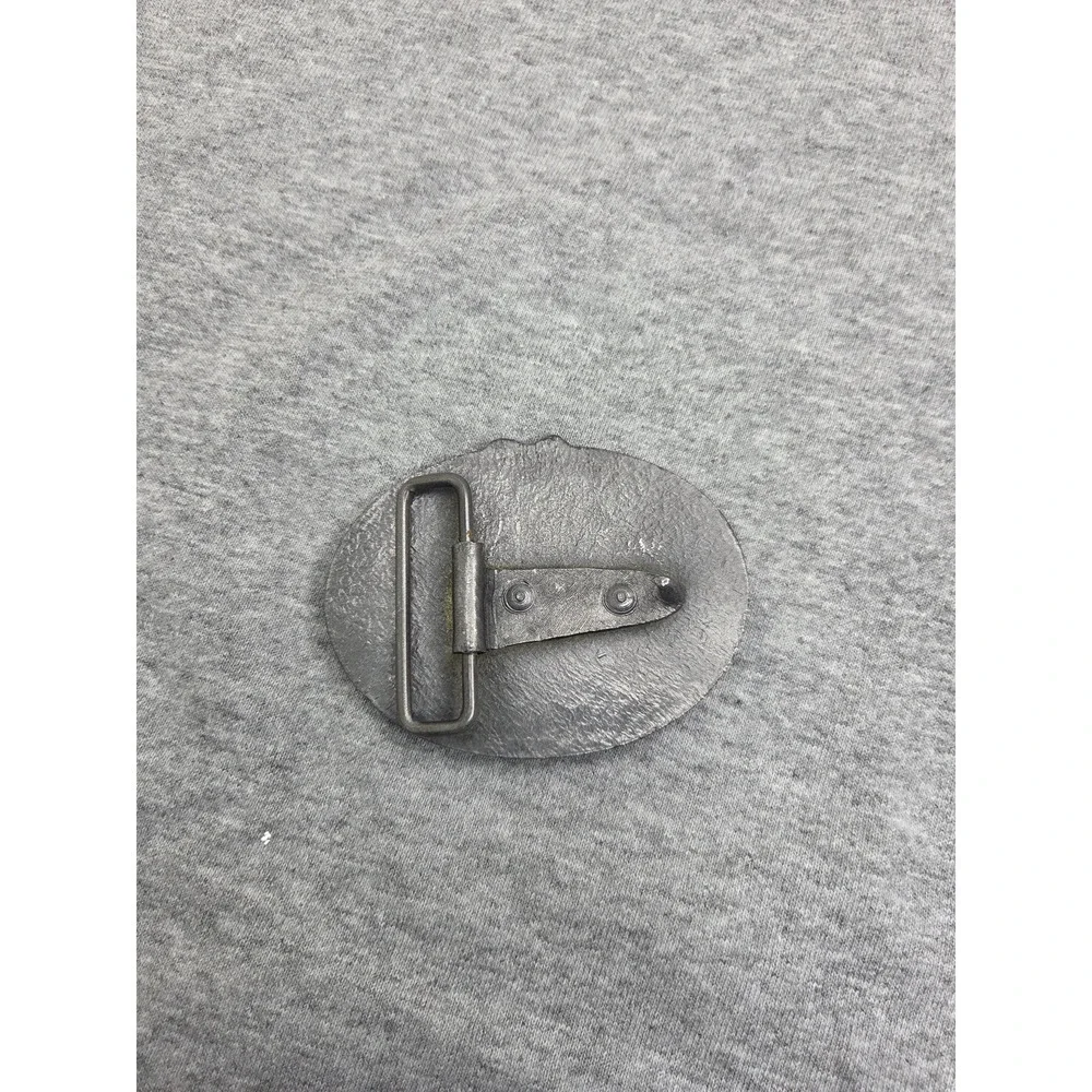 Vintage CBS Country Records Music Cowboy Western Solid Pewter Belt Buckle Heavy